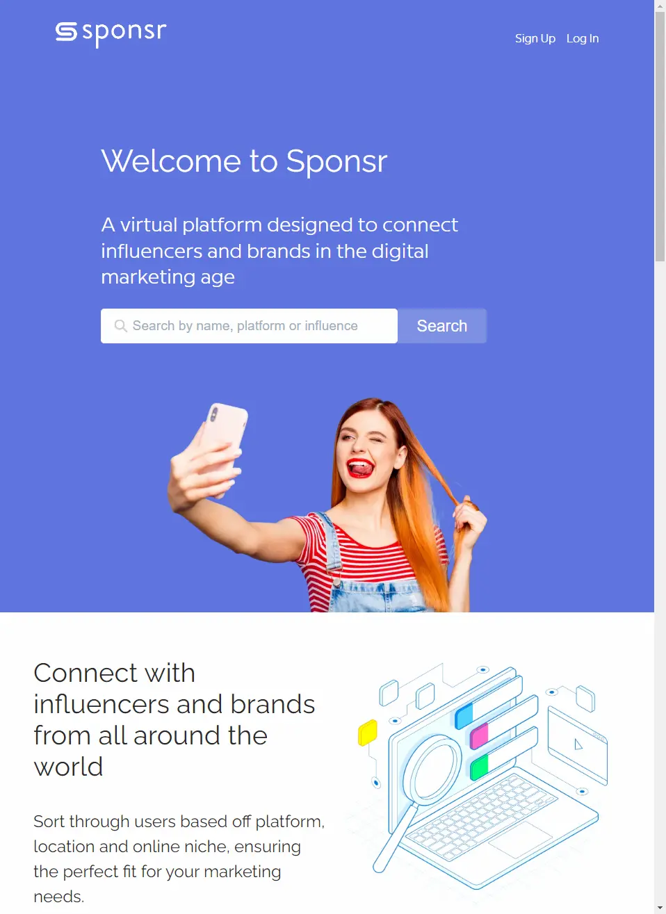 Sponsr Landing Page